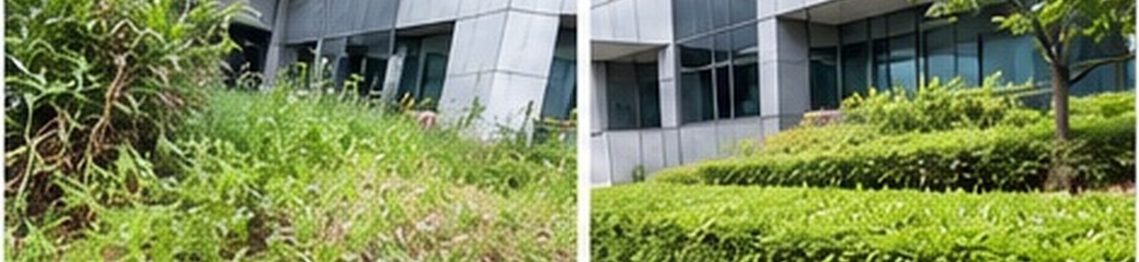화단 및 외부청소 작업 전후 비교